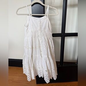 Zara White Eyelet Button-Front Sundress
